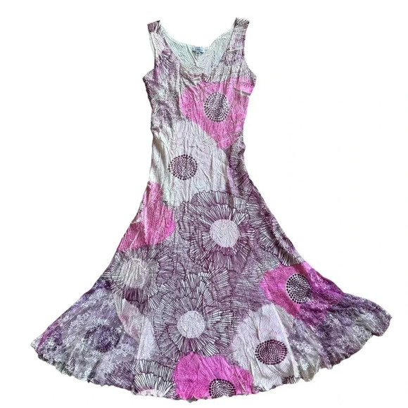 Komarov Designer A Line Sleeveless Pink Abstract Maxi Dress womens size small - Picture 6 of 12